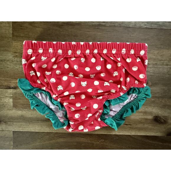 Matilda Jane Make Believe Santa’s Helper Cats Red Green Knit Diaper Cover 12/18M - Picture 2 of 4